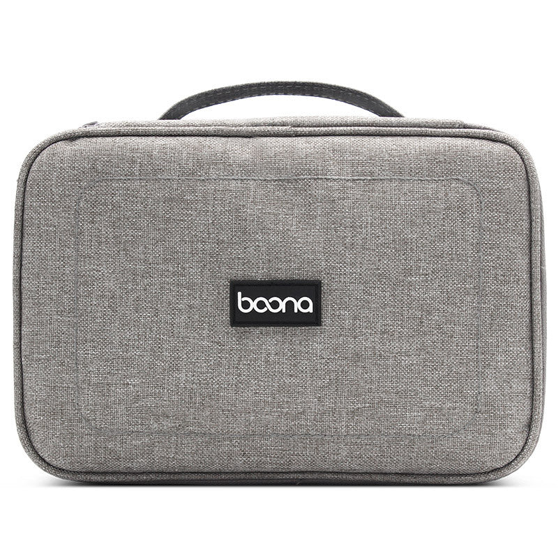 Boona 23cm*16cm Double Deck Digital Accessories Storage Bag U Disk Memory Card USB Cable Tablet Organizer Travel Bag