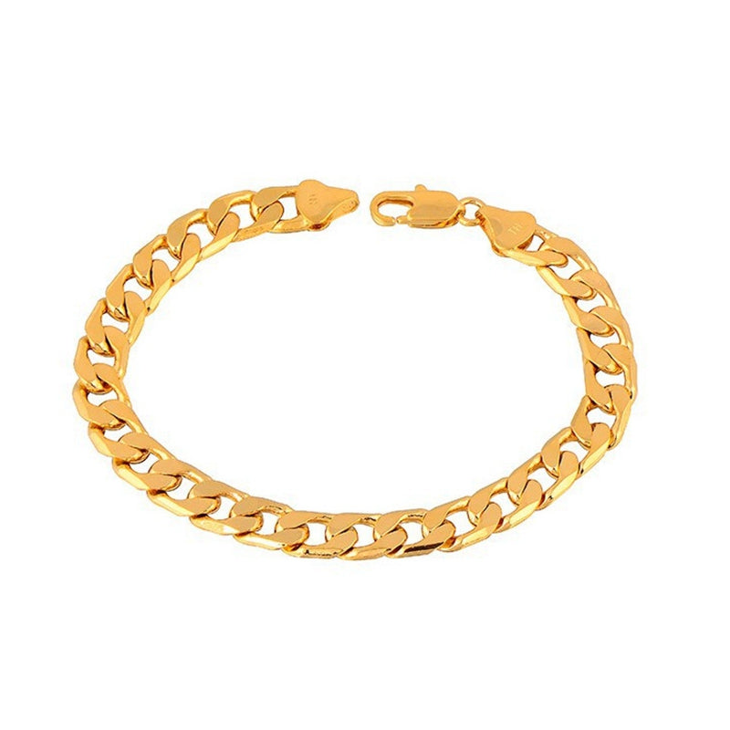 Fashion Hiphop Men Metal Chain Bracelet Trendy Style 10mm Gold Plating Bracelet