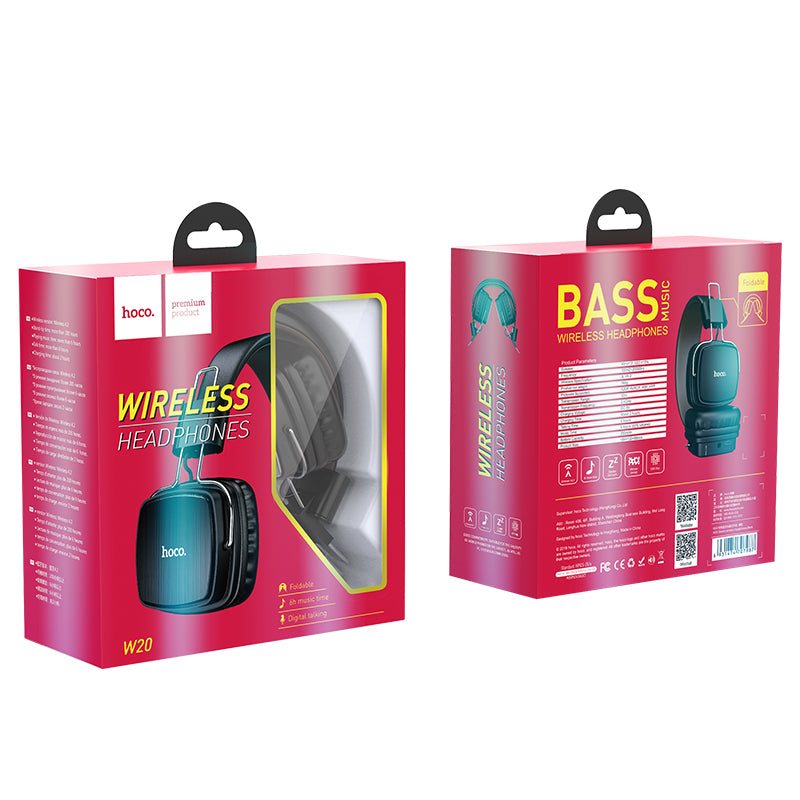 HOCO W20 bluetooth Hi-Fi Headphone Wireless Sports Stereo Folable Headset With Mic for Phones