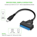 Type-C to SATA 7+15Pin Cable USB3.1 to SATA 2.5'' Hard Drive Converter Cable HDD SSD Converter Adapter Cable
