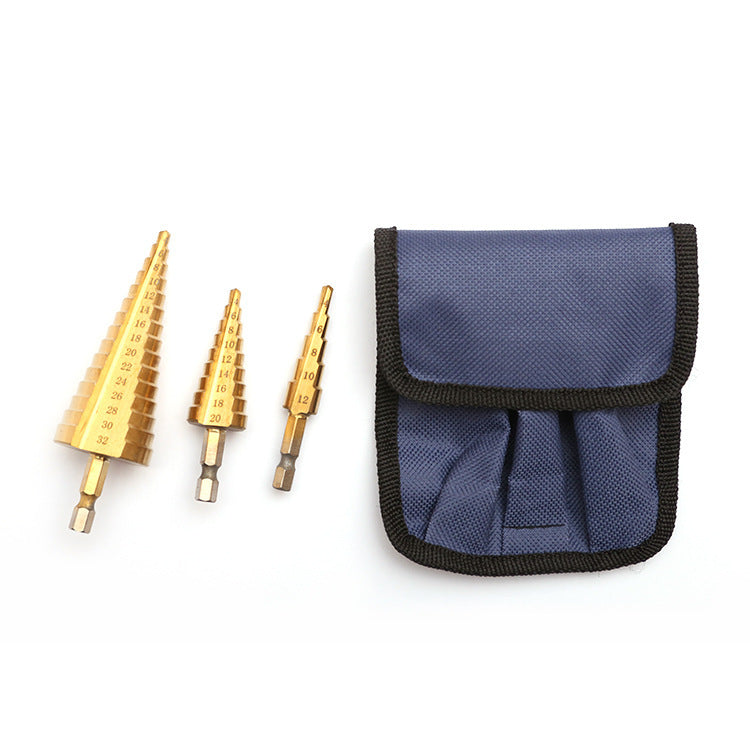 4-12/20/32mm HSS Titanium Step Cone Drill Bit Hex Shank Hole Cutter 1/4 Inch Hex Shank