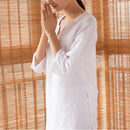 Women Fitness Yoga Suit Cotton Linen Embroidery Yoga Clothing Set Meditation Sportswear