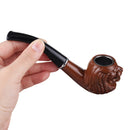 Classical Detachable Wooden Pipes without Pipe Rack Old-fashioned Flat-mouth Wood Tool