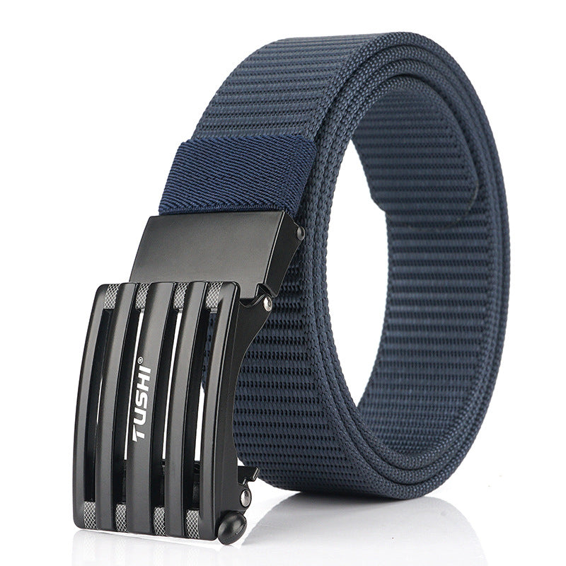 TUSHI 125cm x 3.4cm Zinc Alloy Quick Release Buckle Nylon Tactical Belt Casual Belts Business Belt