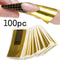 100pcs/lot Pro Nail Art Guide Form Golden Acrylic Tips Extension Sticker