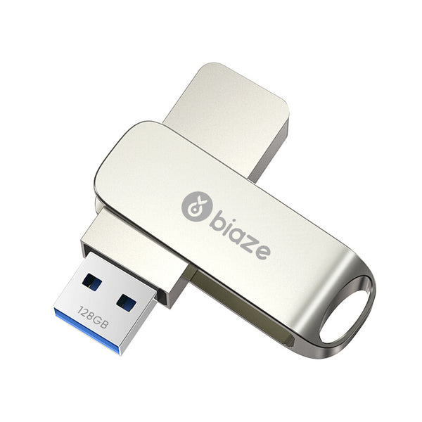 Biaze USB Flash Drive USB 3.0 128GB 360 rotating Metal Flash Memory USB Stick Pen Drive U Disk