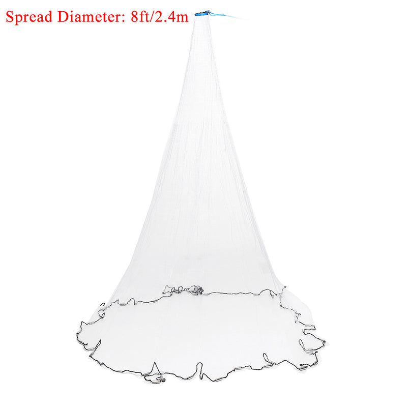 ZANLURE 2.4M Fishing Net Nylon Monofilament Mesh Gill Easy Throw Casting Fishing Tool Fishing Net