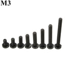 Suleve M3NP1 50Pcs M3 Nylon Screw Bolt Black Round Phillips Screw Nut Nylon PCB Standoff Assortment 5-25mm