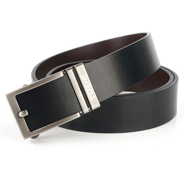 TUSHI 130cm Cowhide Leather Belt Quick Release Buckle Casual Business Belt Tactical Belts