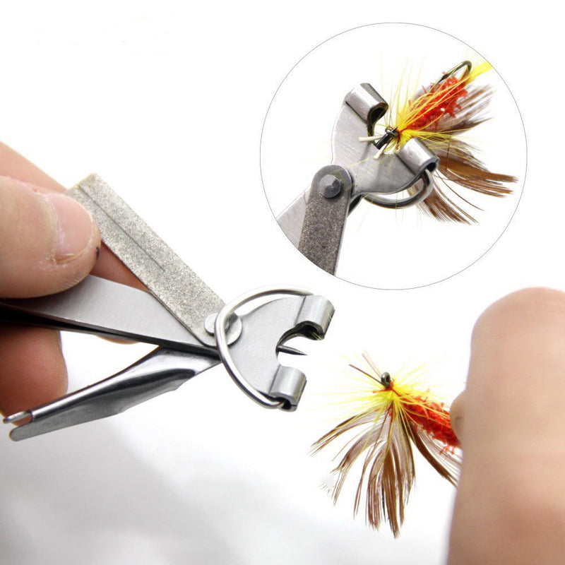 Fly Fishing Tool Pro Fast Hook Nail Knotter Lines Clipper Nipper Scissors Hook Sharpener
