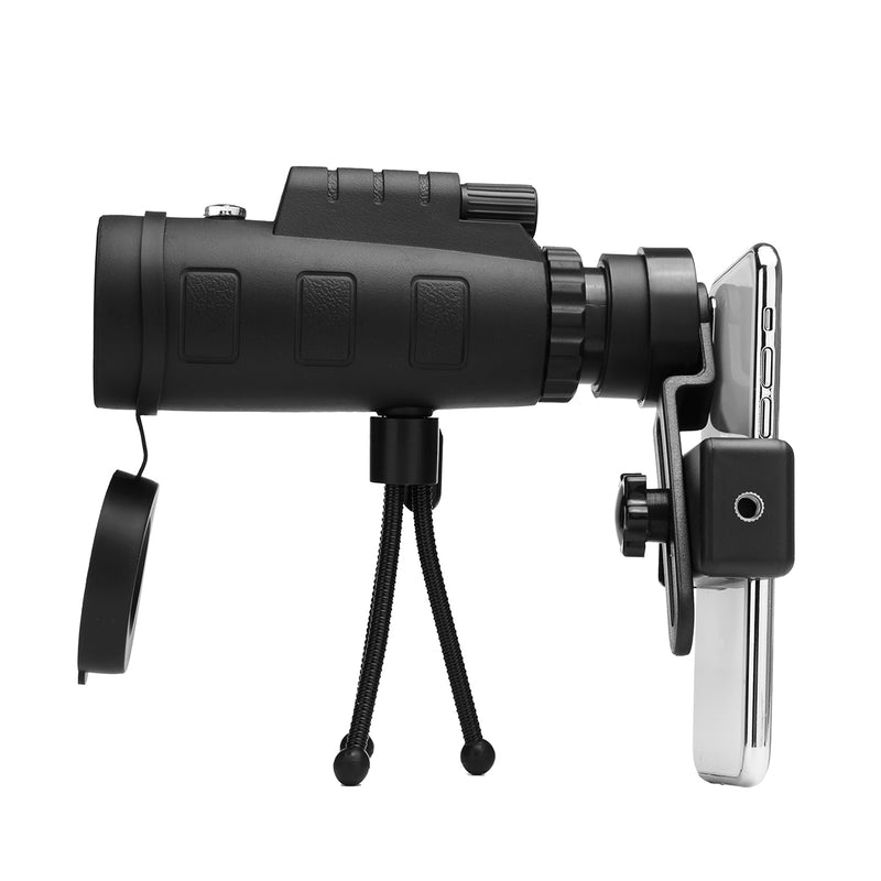 40x60 HD Monocular Camping Night Vision Telescope With Compass Phone Clip Tripod