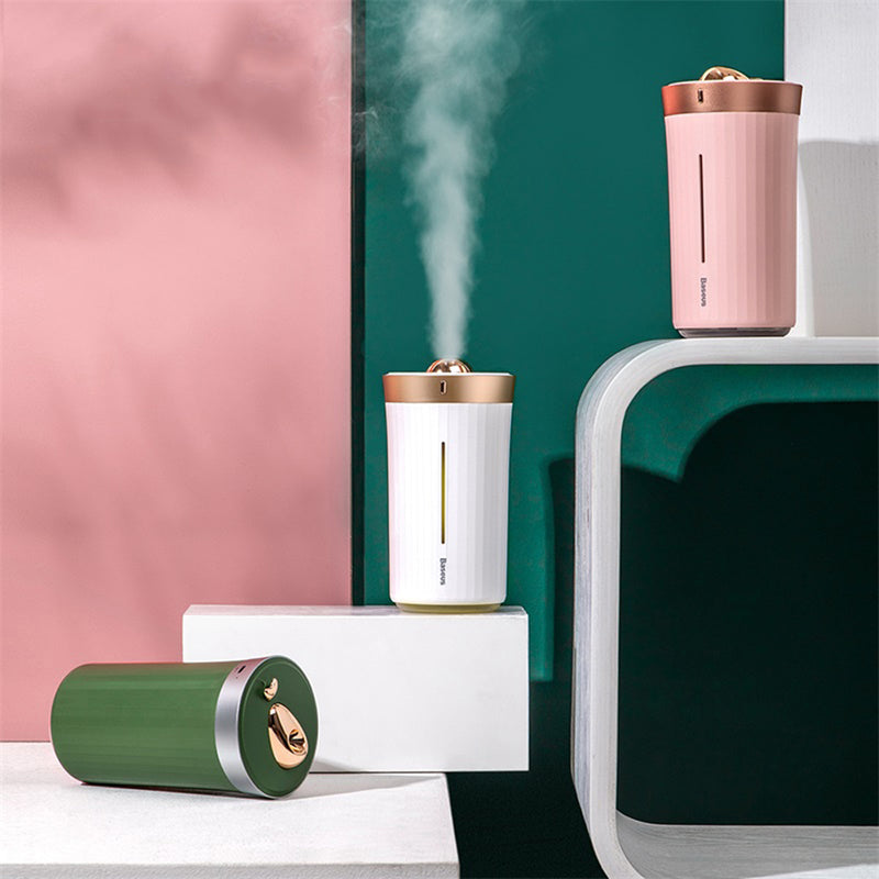 Baseus Electric 420mL Press-button Control Ultrasonic Humidifier With LED Light Home Desktop USB Air Purifier Mist Diffuser