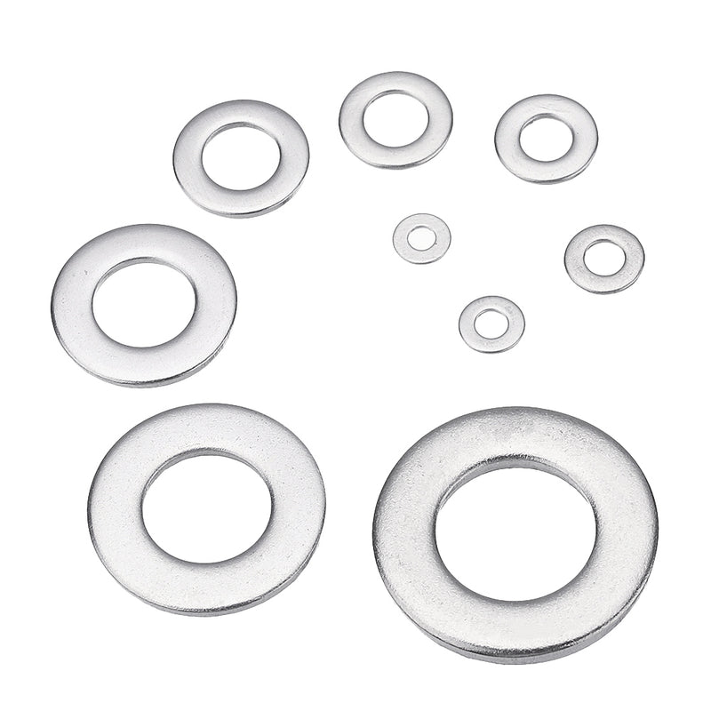 Suleve MXSW4 580Pcs Flat Washer Round Assortment Set 304 Stainless Steel M2 to M12
