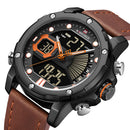NAVIFORCE 9172 Calendar Luminous Display Quartz Watch Genuine Leather Strap Men Watch