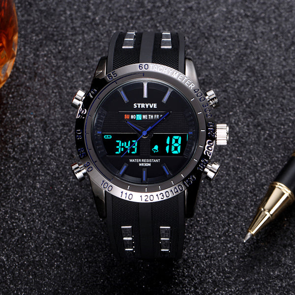 STRYVE S8005 Dual Display Digital Watch Fashion Chronograph Luminous Stopwatch Outdoor Watch