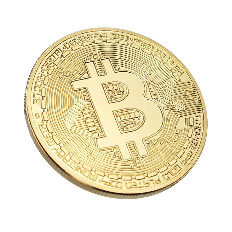 1Pcs Gold Bitcoin Model Commemorative Coins BTC Metal Coin Decorations