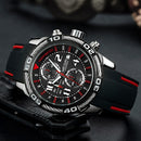 MEGIR 2045G Chronograph Date Display Quartz Watches Silicone Strap Men Wrist Watch