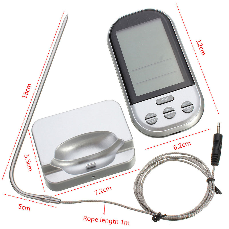 Wireless Remote Control Food Meat Outdoor BBQ Thermometer Home Kitchen Cooking Oven Thermometer