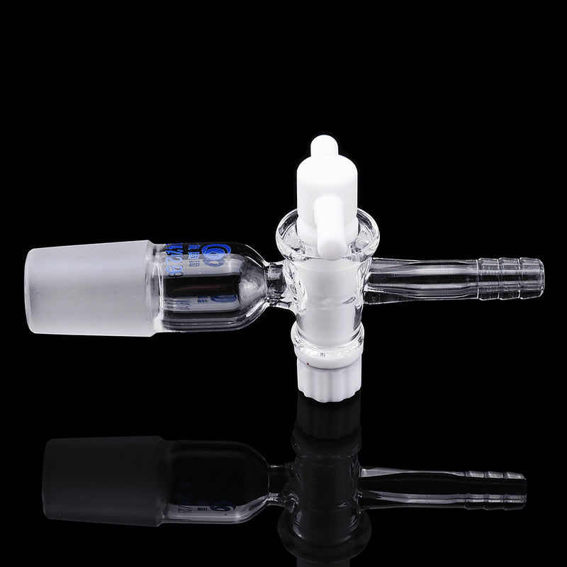 24/29Glass Adapter VacuumFlowControlAdapterwithPTFEStopcockMaleGroundJointtoStraightHoseConnection
