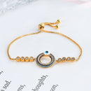 Unisex Evil Eye Bracelets Ethnic Blue Zircon Round Charm Bracelet Vintage Jewelry