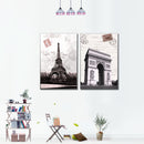 Miico Hand Painted Combination Decorative Paintings Paris Landscape Paintings Wall Art For Home Decoration
