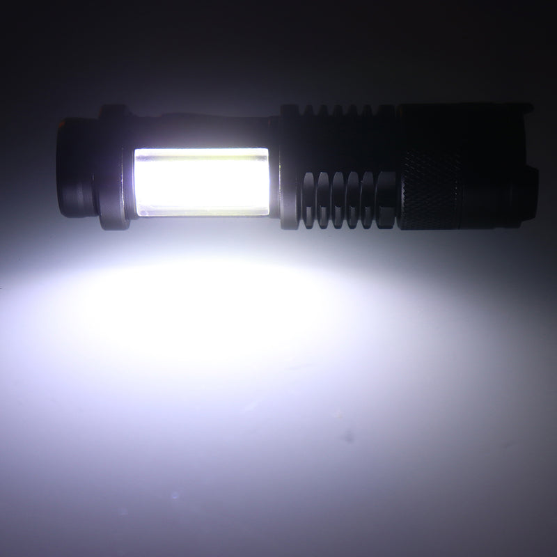 Mini T6 COB LED Flashlight Torch USB Lamp Zoomable Penlight 14500 4 Mode