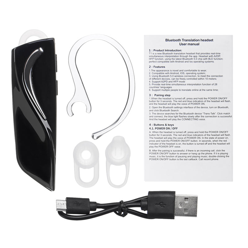 Wireless bluetooth 5.0 Earphone Instant Translator 28 Language Intelligent Headset Stereo Earbuds