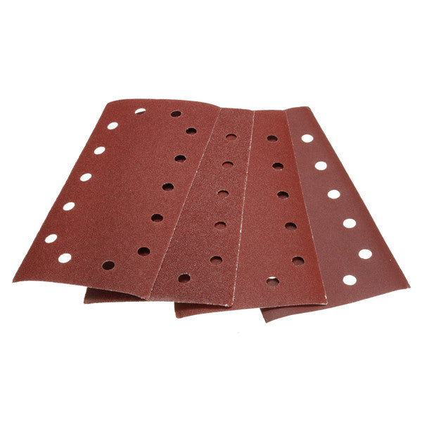 10pcs 115mm x 230mm 14 Holes Abrasive Sanding Paper 60/80/120/240 Grit Sand Paper