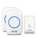 CACAZI 2 Receiver 1 Transmitter 300M Wireless Remote Waterproof LED Indicator Digital DC Doorbell