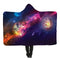 150x200cm Starry Sky Hooded Blankets Wearable Soft Winter Bed Cover Halloween
