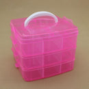 3-Layer Storage Case Detachable Plastic Cosmetic Tool Box Jewelry Holder Container 30 Grid