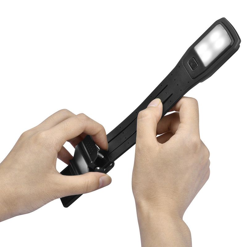LUSTREON USB Rechargeable Fold Dimmable 4 LED Eye-Care Reading Book Light Clip on for Kindle IPad