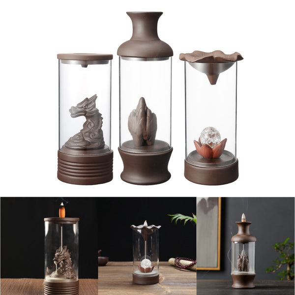 3 Pattern Backflow Incense Burner Ceramic Retro Censer Holder Home Decorations
