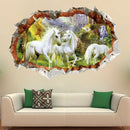 Miico 3D Creative Unicorn Broken Wall Removable Home Room Decorative Wall Decor Sticker