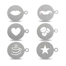 Coffee Spray Mold Decorating Stainless Steel Thick Coffee Making Mould Coffee Pattern Art Mold Tools