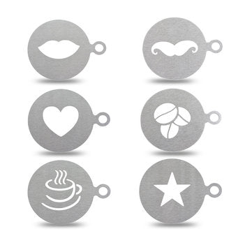 Coffee Spray Mold Decorating Stainless Steel Thick Coffee Making Mould Coffee Pattern Art Mold Tools