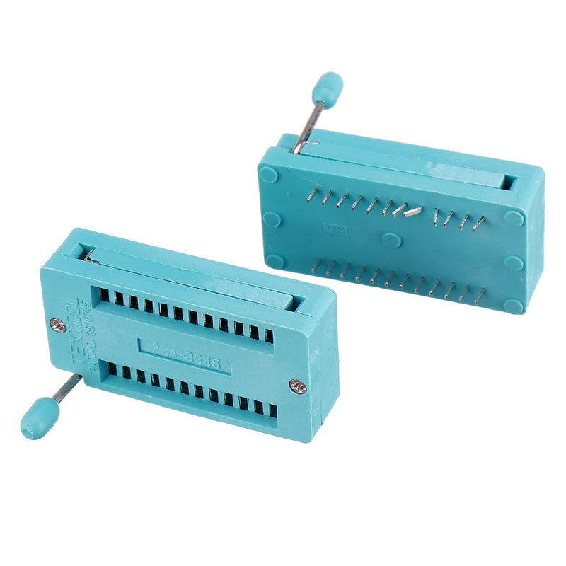 2pcs IC Lock Seat Zif Socket Test Universal zif Sockets 24Pin Wide
