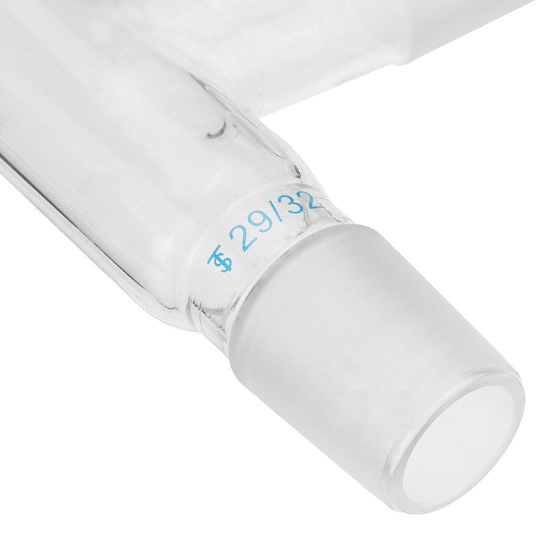 29/32 75 Degree Three-way Borosilicate Glass Distillation Adapter Connector Distilling Tube w/ Standard Ground Taper Joints
