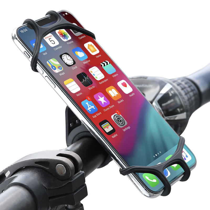 Floveme Bike Bicycle Handlebar Clamp Phone Holder 360 Rotation For 4.0-6.5 Inch Smart Phone iPhone XS Max Samsung Galaxy S10