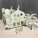 Self-Assembly Puzzle Wooden Model Building Kits Islamic House Stand Rack Ramadan Gifts Decorations