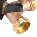 3/4 Inch 2 Way Brass Hose Faucet Manifold Garden Tap Splitter Water Segregator Pipe Divider Switcher Control Shut Off Valve Y-Type Ball Valve