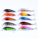 ZANLURE 10pcs/set 5.7cm 4.4g Minnow Fishing Lure 0.3m--1.2m Depth Artificial Hard Bait Wobbler Carp