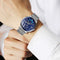 SKMEI 9182 Business Style Circular Mirror Mesh Steel Strap Week Date Display Men Watch Quartz Watch
