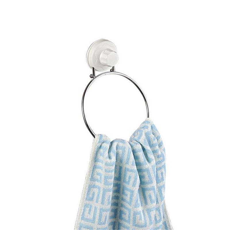 Towel Ring Holder Kitchen Suction-Cup Roll Paper Storage Organizer Rack Hanger