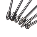 6pcs Rotary Cut Burr 6mm Shank 150mm Long Reach Carbide Burs Rotary File