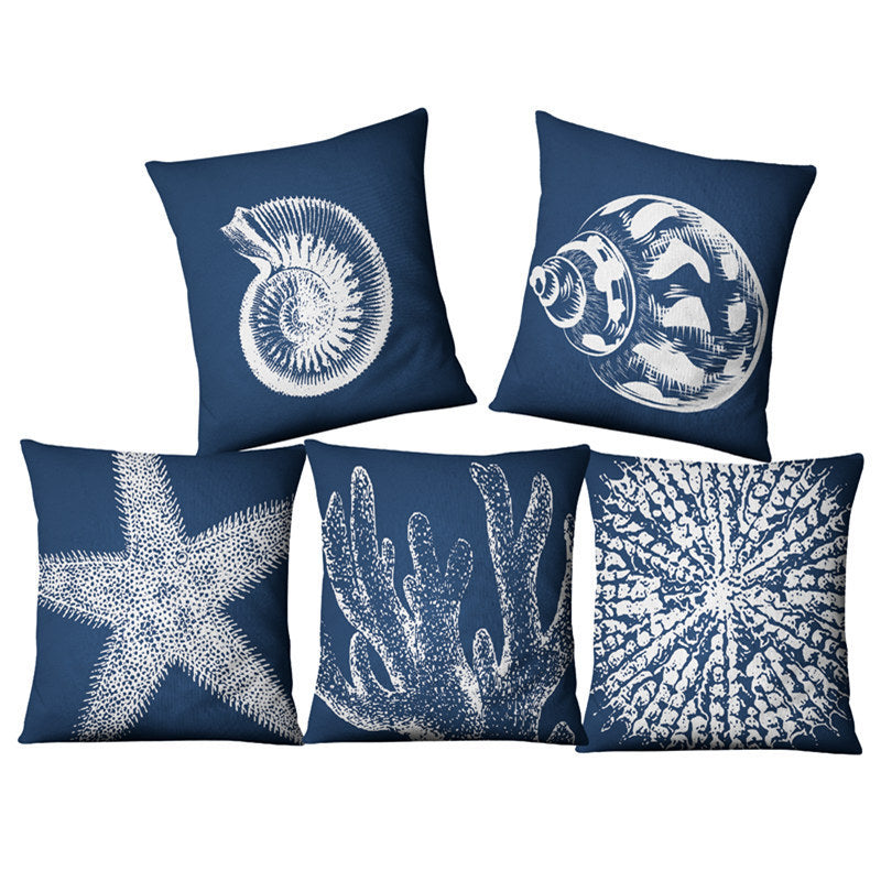 Compass American Ocean Style Linen Pillow Case Home Fabric Sofa Mediterranean Cushion Cover