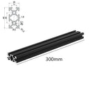 Machifit 300mm Length Black Anodized 2040 T-Slot Aluminum Profiles Extrusion Frame For CNC