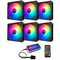 Coolmoon 6PCS 120mm RGB PC Fans 12 Monochromatic Light Adjustable CPU Cooling Fan With the Remote Control