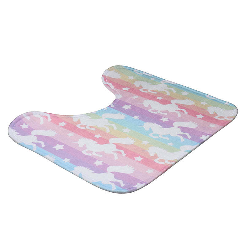 3Pcs /Set Washable Anti-Slip Bathroom Mats Set Shower Floor Toilet Rug Carpet Unicorn