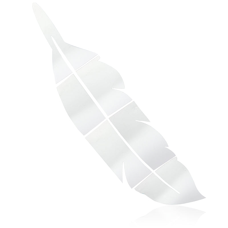 3D Mirror Vinyl Feather Wall Sticker Decal DIY Room Art Mural Removable Wall Paper Home Decor